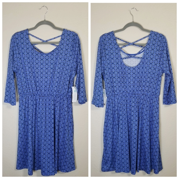 French Grey Stitch Fix Marjorie Blue Knit Dress - Picture 2 of 8